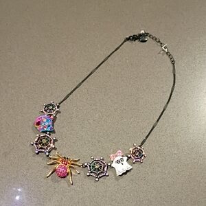 Betsey Johnson Multicolor Spider Necklace